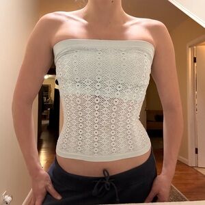 Blue Lace Tube Top